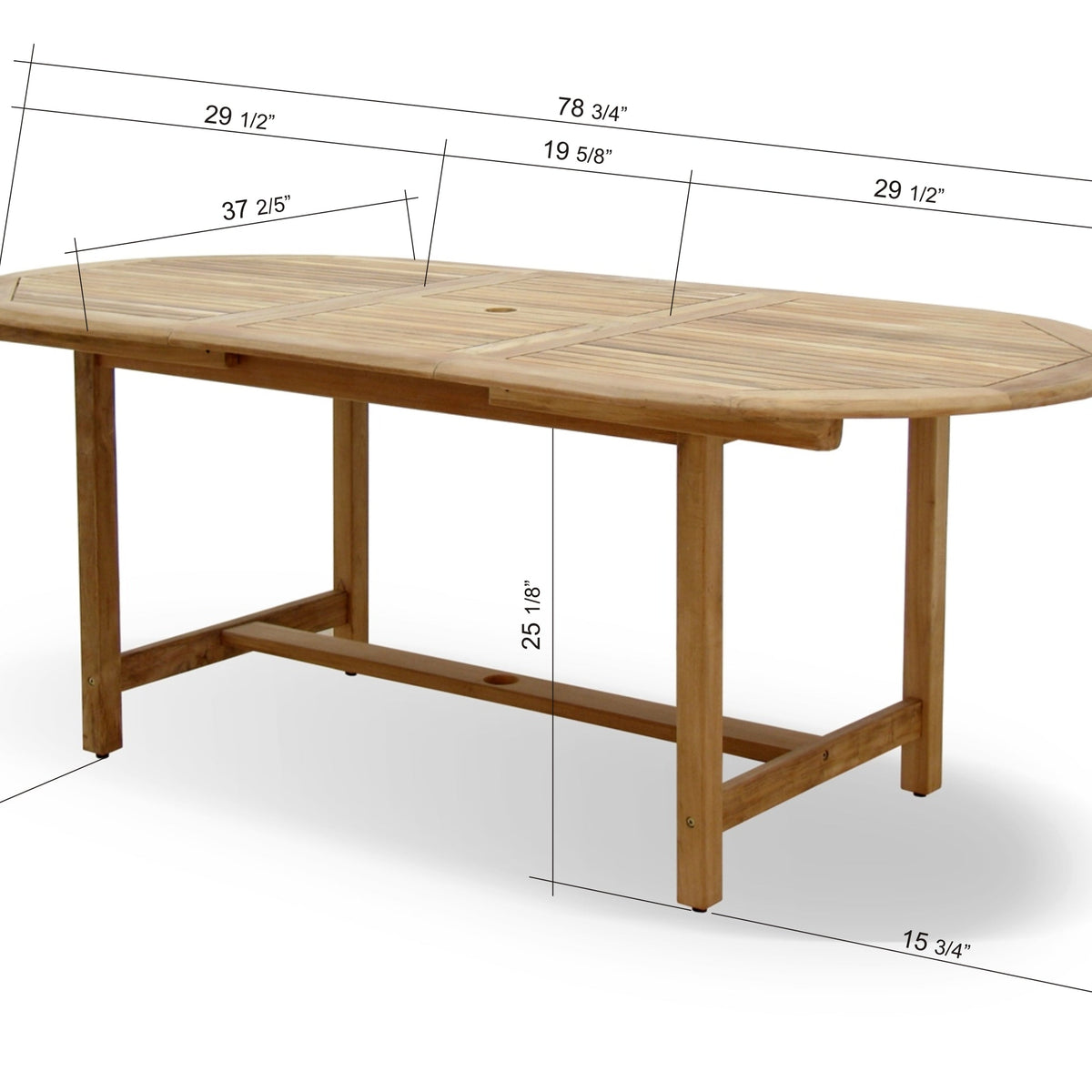 Julien FSC Certified Teak Wood Outdoor Patio Extendable Dining Set