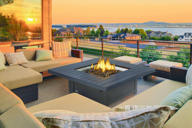 Patio Elegance St. Tropez Square Patioflame® Table – Fire Table - Patio Elegance