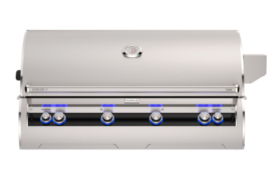 Stainless steel grill with control knobs 