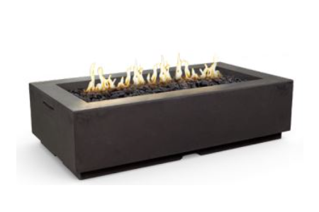 Fire pit with flames on a white 