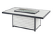 Outdoor fire pit table with glass