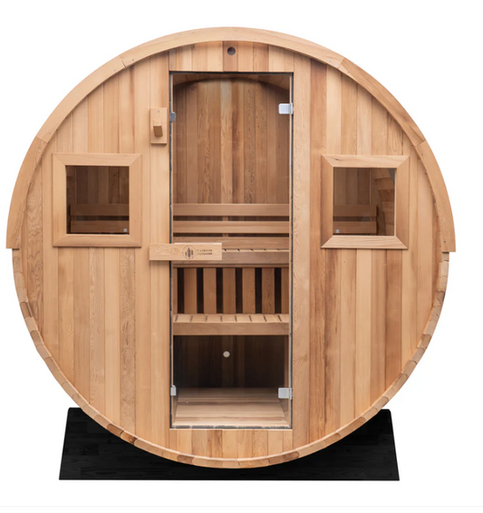 Extra-Wide Barrel Outdoor Sauna - 6 Person