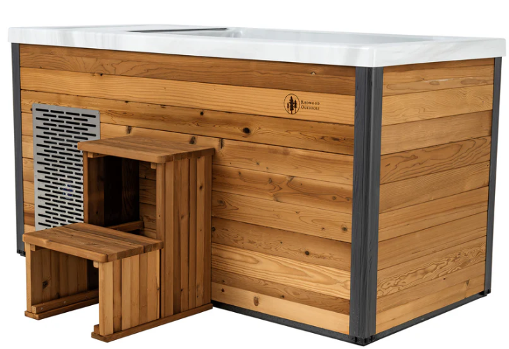 Extra-Wide Barrel Outdoor Sauna x Denali Cold Plunge