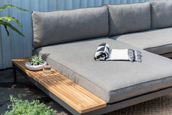 Gray outdoor sectional sofa