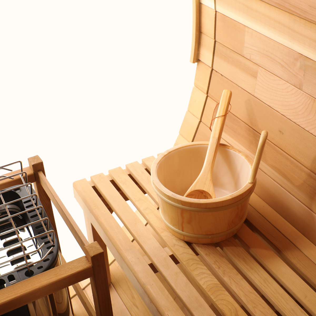 Blisspod | Prague | Canadian Red Cedar Outdoor Steam Barell Sauna | Full Glass Back