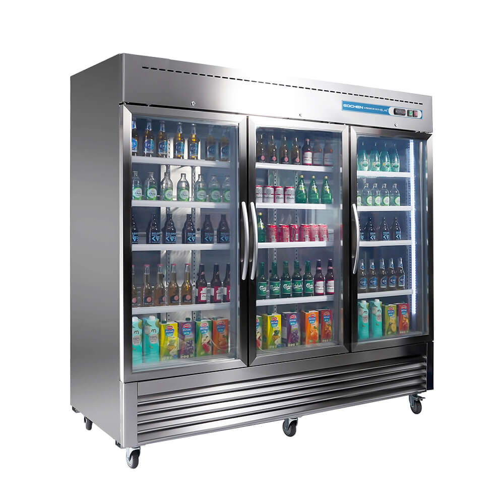EQCHEN 82 Inch 3 Glass Door Commercial Refrigerator